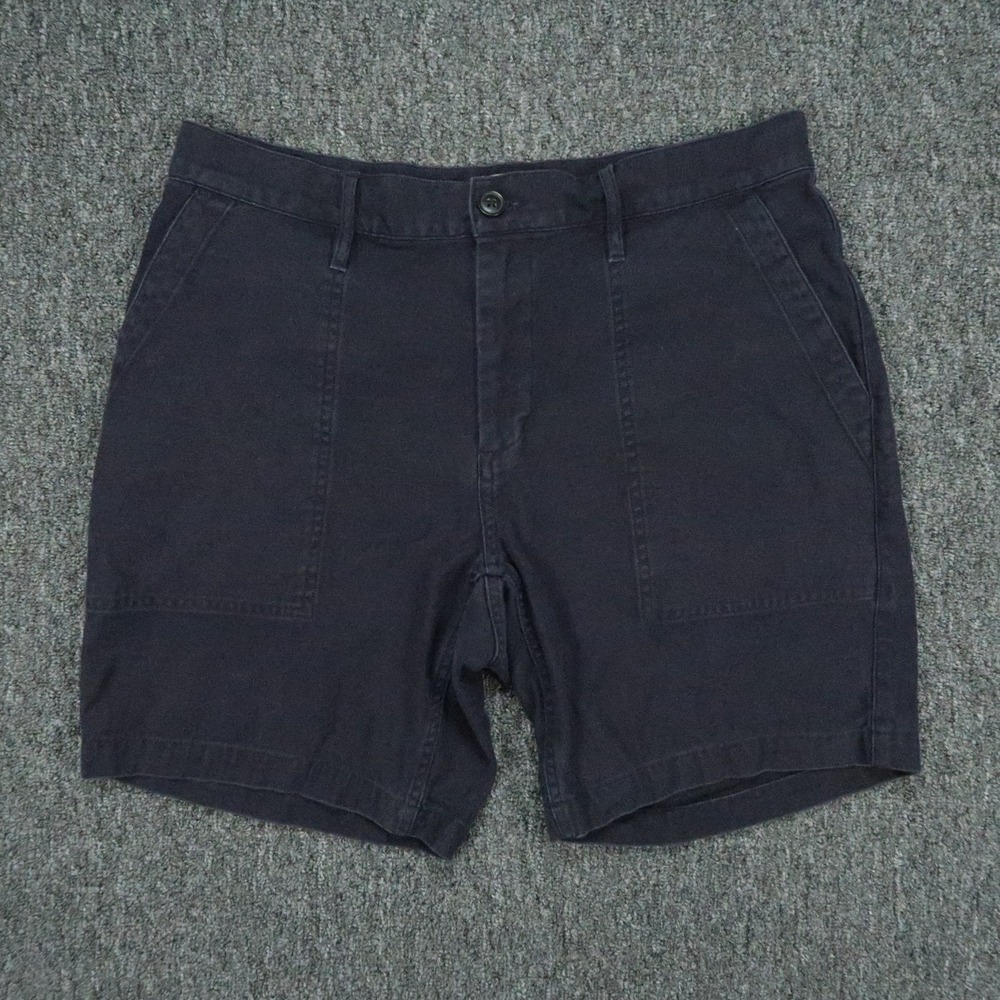 Taylor Stitch Shorts Mens 32 Blue Chino Flat Front Organic Cotton